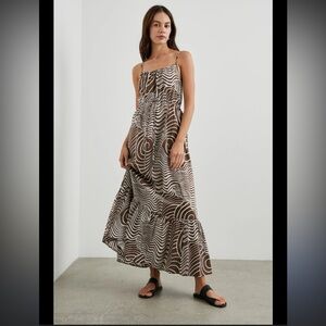 Rails Brown and White Swirl Maxi Dress